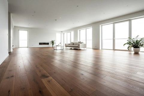 Spacious living room with rustic walnut wood flooring, showcasing Top Notch Rustic Walnut Reactive Wood Stain Delivers Hella Fast Drying Coverage Throughout Indoor Furniture Outdoor Decking For Authentic Woodworking Enthusiasts.