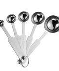 5 Piece Measuring Spoons Set With 1/8 Tsp 1/4 Tsp 1/2 Tsp 1 Tsp And 1 Tbsp Stainless Steel Food Grade Kitchen Spoons For Precise Cooking And Baking