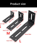 Heavy Duty Right Angle Shelf Bracket Set showing three sizes for floating shelves