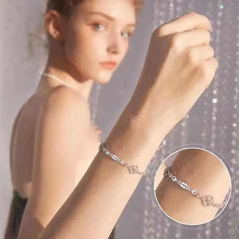 Model wearing bracelet with Double Lobster Clasp Magnetic Necklace Closures For Bracelets And Necklaces 14K Gold And Silver Magnetic Clasps