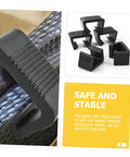 Close-up of Zerodeko 10Pcs Outdoor Wicker Clips Rattan Sofa Fasteners for Sectional Chairs in black plastic material.