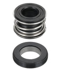 Two Pack Mechanical Seal Kit For Water Pumps, 17mm Inner Diameter And 33mm Outer Diameter Rubber Shaft Seals, Replacement Kit For 0.7 Inch Shaft Pumps, High Temp, Durable Pump Seal Set That Holds Up, shown as two black metal-rubber seals