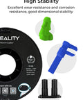 ABS Filament 1.75mm Black 1kg For 3D Printing With Heavy Duty Impact And Heat Resistance spool with 3D printed objects.