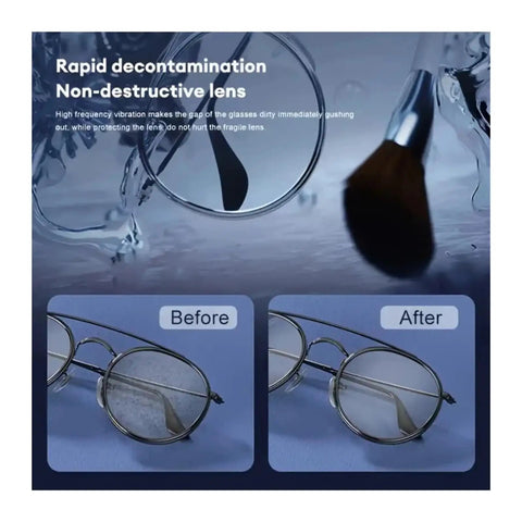 Portable Ultrasonic Cleaner With 360 Rotating Wash For Watches Jewelry And Dental Gear Compact Glovebox Friendly Build cleans eyeglasses before and after.