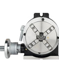 Ultra Compact Indexing Head With Kickass Four Jaw Control And Smooth 360 Dial supports vertical or horizontal setup.