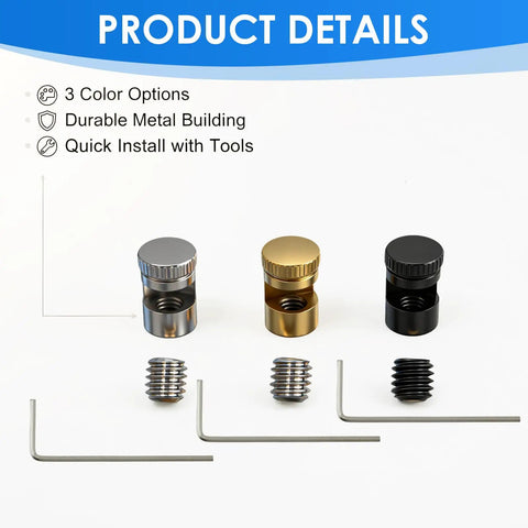 Universal Quick Open Thumb Studs For Folding Knives Kwik Compatible with hex wrench in black, silver, gold