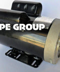 Heavy Duty 5 Hp Electric Motor Replacement 21 Amp 5/8 Shaft 3600 Rpm shown from the side with a metal frame for industrial use.