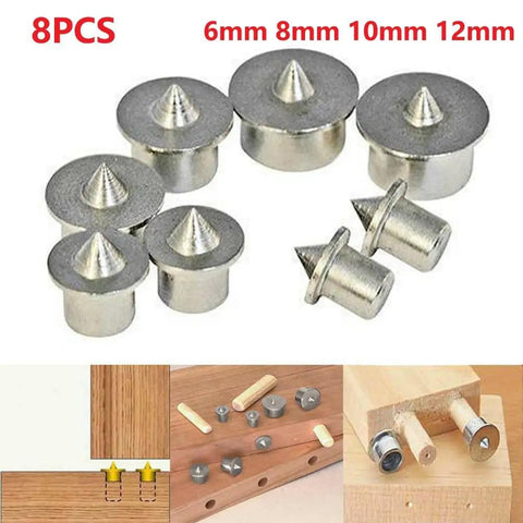 Pro Woodworking Dowel Center Pin Set, 8-Piece, Hollow Chrome Pins In 6mm, 8mm, 10mm, 12mm, With External Markings For Accurate Tenon And Dowel Hole Alignment For Precise Joinery