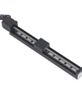 Heavy Duty Linear Slide Guide Rail Two Hundred Millimeter Electric Actuator Stage Plug And Play Bearing Block, black metal design.