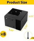 Heavy Duty 3-Way Corner Bracket Kit For 4x4 And 2x4 Woodwork, Beefy 8 Sets With 128 Screws, product dimensions and components shown