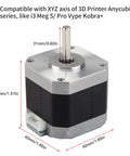 FYSETC Anycubi Mega Vype-r Nema 17 stepper motor; black body with silver top, 40mm tall, front view