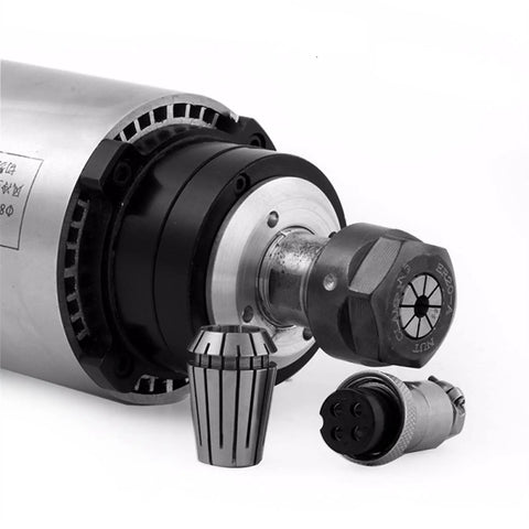 Robust Industrial 2.2Kw Air Cooled Spindle Motor 80Mm For Diy Milling Machines showing shaft and collet attachment.