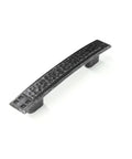 Solid Core Kitchen Cabinet Pull In Vibra Pewter Finish, Arts And Crafts Style, with rustic hammered texture, side view
