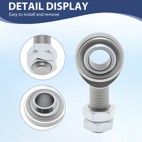 2 Pieces Steering Shaft Support Set With Three Quarter Inch Right Hand Thread Spherical Heim Joint And Jam Nut, Heavy Duty Steel Construction For Stabilized Steering And Easy Install, detail view