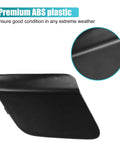 Front Right Bumper Tow Hook Cover for Toyota Prius C 2012 2014 Unpainted Black Eye Cap Replacement OE 52127 52941 Fits Front Bumper Tow Opening Easy Install Durable Plastic showing close-up of abs plastic.