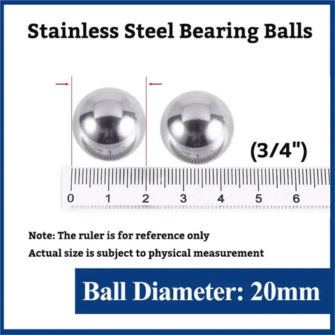 Stainless Steel Bearing Balls Kit With 15 Sizes Ranging From 3 To 25 Millimeters And Inch Sizes From One Eighth To One Half Inch Precision Balls 2 To 100 Pieces Durable Rust Resistant For Bearings Machinery And Gearhead Friendly DIY Projects, 20mm ball