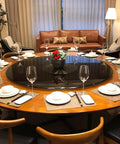 Round 360 Degree Rotating Turntable Heavy Duty Tempered Glass Lazy Susan for Dining Table set for meal