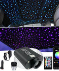 16W RGBW Fiber Optic Star Ceiling Light Kit With 460 Fiber Strands 9.8ft Run App And Remote Control Music Sync Mode in car