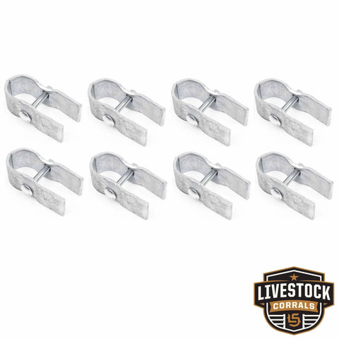 Heavy Duty Galvanized Horse Panel Clamps Fit 1 5 8 Inch Livestock Corral Fencing Attaches Wood Boards To Round Pens And Stall Walls No Weld Barn Setup Quick No Sweat Install 8 Pack