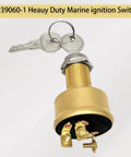 Heavy Duty Marine Ignition Switch Replacement MP39060-1 Three Position Off On Start For Boats With Brass Construction