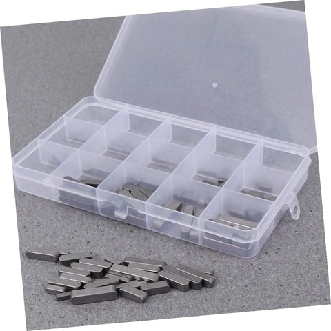 140 Piece Square Parallel Bond Kit Flat Head Machine Keys Connective Pins Solid Steel Build For Tight Workpiece Connections Good For DIY Shelves Electrical Appliances Pro Workshop Assembly This Heavy Duty Key Set Is A Game Changer For Repairs. open organizer box with solid steel machine keys