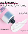 Hema Free Solid Nail Glue Gel for False Nail Tips, cruelty-free vegan tube with precision dosing, suitable for nail art.