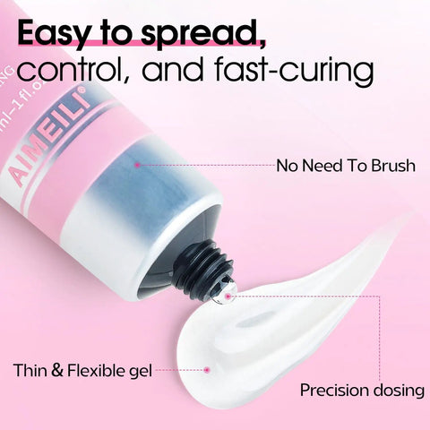 Hema Free Solid Nail Glue Gel for False Nail Tips, cruelty-free vegan tube with precision dosing, suitable for nail art.