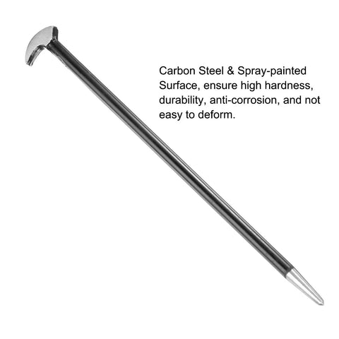Rolling Head Pry Bar 12 Inch Heavy Duty Carbon Steel Leverage Tool with heat treated rod for auto repair and mechanic work.