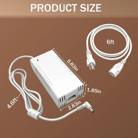 Drop-In 54V 3.9A 210W Power Adapter For UniFi XG 6 PoE Gear, Plug-And-Play Replacement White Power Supply For US-XG-6POE And USW-Ultra-210W 6/8-Port Switches, 6ft cord