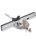 Dead On Table Router Gauge With Flip Stop Fence And Adjustable Protractor Angle Ruler for precise woodworking measurements.