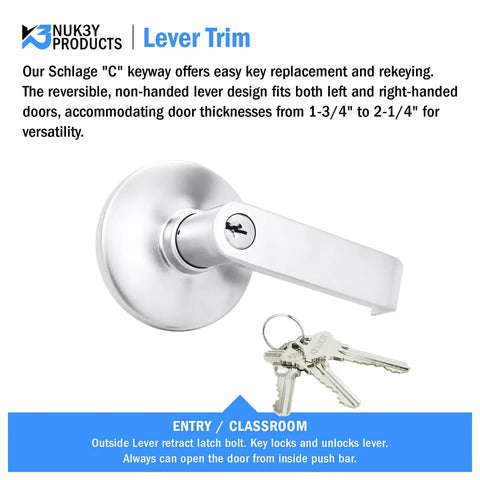 Premium Grade One Aluminum Panic Bar Exit Device With Smooth Riding Reversible Lever And Non Dogging Option Ul Listed Fire Rated Egress Push Rod Hardware Real Deal Safety Gear Built Different For Three Six Foot Doors And Heavy Storefront Hustle