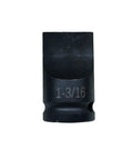 Half Inch Drive Drag Link Socket With One To Three Sixteenth Inch Width And Five Thirty Second Inch Thick Tip Compact Two Inch Length Large Slotted Screwdriver Socket For Tight Spaces and 1-3/16 marking
