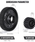 Traxxas 51T Steel Center Diff Output Gear With 20T Input Gear Differential Set dimensions and weights shown