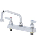 Workboard Faucet for Deck Mount Setup With 8 Inch Centers and 6 Inch Swing Nozzle, Lever Handles, Sturdy Commercial Kitchen Faucet for Easy Operation, Made in USA