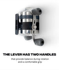Top view of Spincast Bowfishing Reel For Slingshot Bow Fishing Stainless Steel Construction Left Or Right Reversible Handle