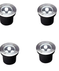 In Ground 3W Landscape LED Well Lights 4 Inch Diameter, 110V 120V High Voltage, Easy Install Outdoor Lighting for Pathways Yards Decks Gardens IP67 Waterproof 6500K White, Wired Well Lights Pack of 4.