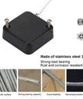 Retractable Display Security Cable Lock With Adjustable Tether Stops Keeps Merchandise Locked Down Tight showing stainless steel base and cable.