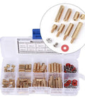 Easy Install M3 Brass Spacer Screws Washers Nut Kit For Circuit Board Mounting, durable brass hex posts in storage box