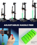 Vertical Heat Set Insert Tool Press With 90W Soldering Iron M2 M8 Heat Set Tips shown with adjustable clamp for 3D parts