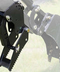 Close-up of Beefy Backhoe Thumb Excavator Claw For 3.25 Inch Boom Width Heavy Duty Tractor Attachment fitted on excavator