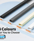 Straight Up Sturdy Beige Cord Hider And Wall Cable Cover Fits 2 To 3 Wires displays color options: black, grey, beige, white.