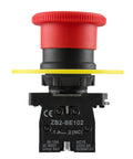 Beefy 22mm Push Button Switch With Two NC Contacts Red Mushroom Emergency Stop LED Indicator 600V 10A Latching Type Heavy Duty Industrial