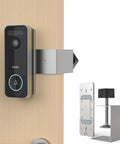 Anti Theft Doorbell Mount For AOSU Video Doorbell SE Pro Ultra No Drilling Bracket installed on a thick door.