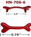 5.75 Inch Dog Bone Style Cast Iron Door Handle Red Gloss Finish For Barn Doors Gates Cabinets And Drawers Rustic Old School Farmhouse Vibe Pull