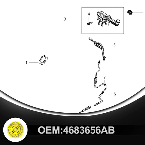 Diagram featuring Brake Fluid Reservoir Cap Fits Ram 1500 2500 3500 Jeep Wrangler Grand Cherokee Compass Liberty Patriot Cherokee