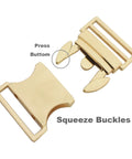 Built Tough 25mm Side Release Buckle Set 5 Pack Metal Quick Release Buckles For Paracord Bracelets Dog Collars Light Gold Finish