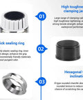 Stainless Steel NPT 1 Quarter Inch Cable Gland IP68 Waterproof with clamping jaws and sealing ring details
