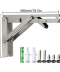 White 2 Pack Folding Shelf Brackets Legit Heavy Duty Metal Right Angle Wall Float Support Tough As Nails Construction 490mm