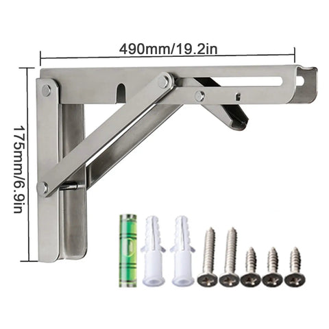 White 2 Pack Folding Shelf Brackets Legit Heavy Duty Metal Right Angle Wall Float Support Tough As Nails Construction 490mm