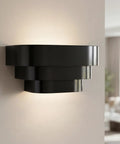 One Light Louvered Wall Sconce Light Fixture In Black Finish, Modern Design For Entryway Hallway Foyer Bedroom And Living Room